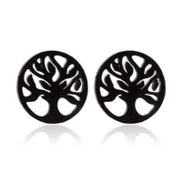 Black Tree of Life Symbol Earrings