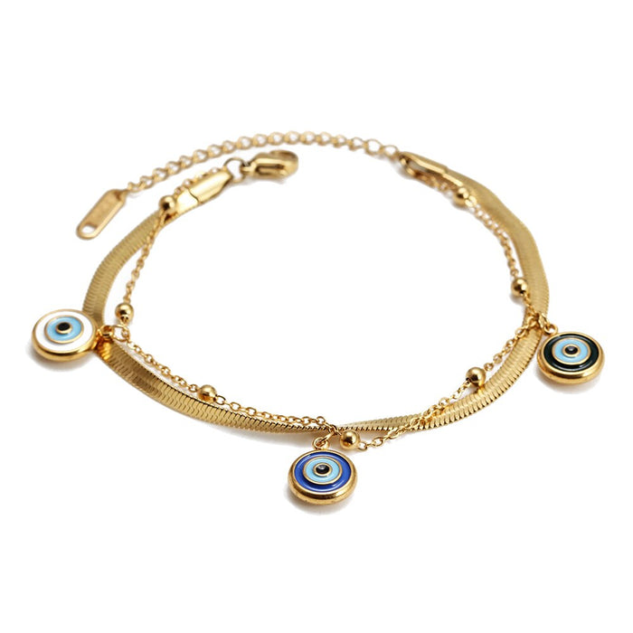 Gold Greek Evil Eye Bracelet