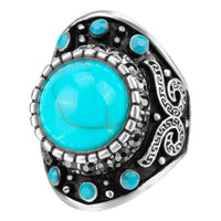 Black Signet Turquoise Ring – Stainless Steel