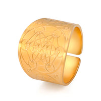 Gold Metatron's Cube Adjustable Ring