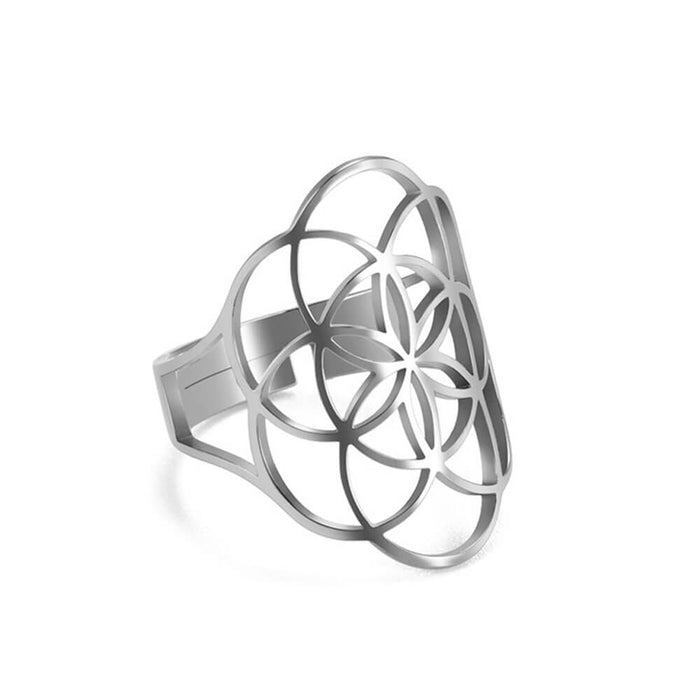 Silver Seed of Life Ring