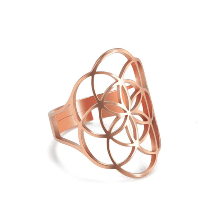 Rose Gold Seed of Life Ring