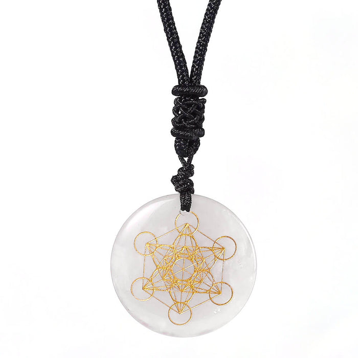 Rock Crystal Metatron's Cube Pendant Necklace