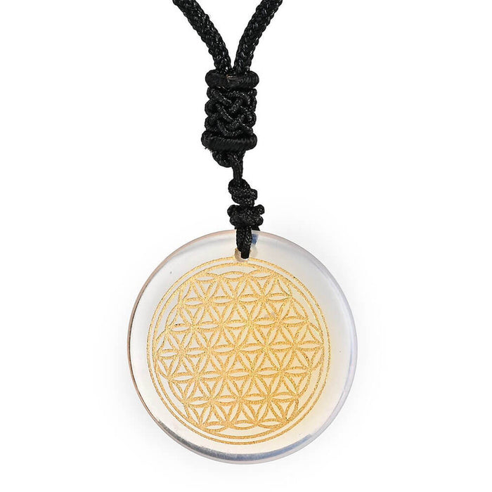 Opal Flower of Life Pendant Necklace