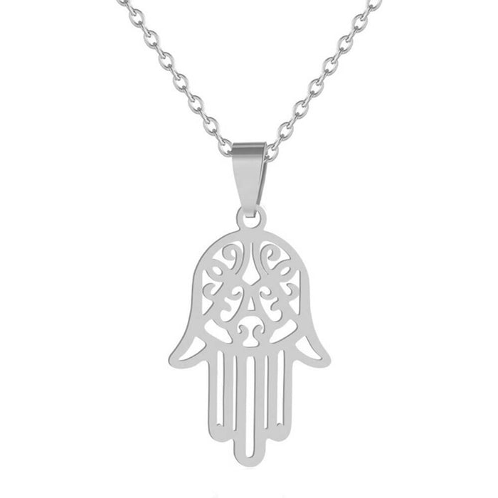 Silver Hand of Fatima Pendant Necklace