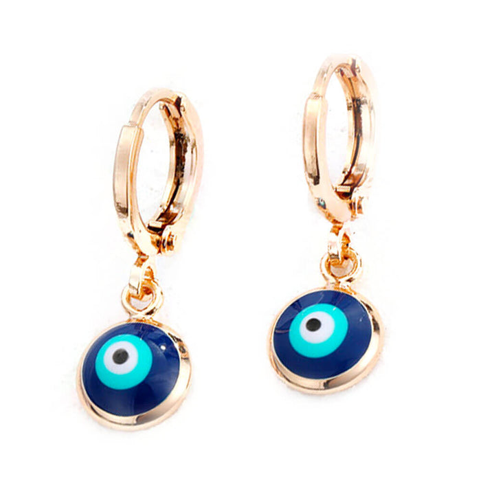Gold Greek Evil Eye Earrings