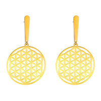 Gold Flower of Life Earrings – Stainless Steel