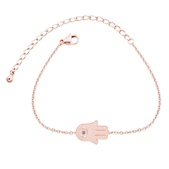 Rose Gold Khamsa Hand of Fatima Bracelet