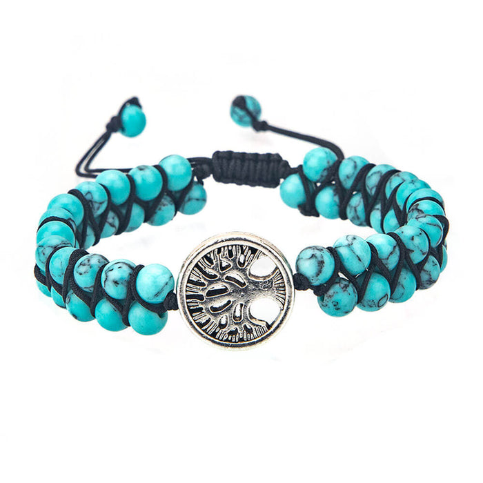 Tree of Life Tibetan Mala Turquoise Bracelet
