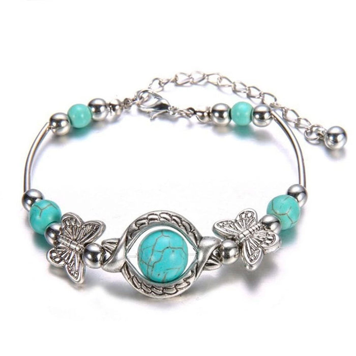 Turquoise Stone Butterfly Bracelet