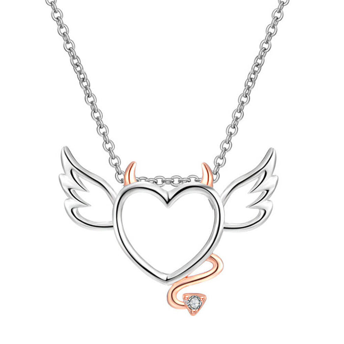 Heart Angel Wings Pendant Necklace