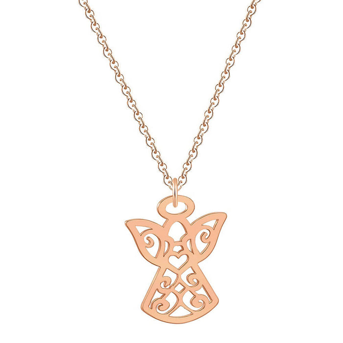 Rose Gold Feminine Angel Pendant Necklace
