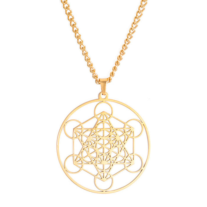 Gold Metatron's Cube Pendant Necklace – Stainless Steel