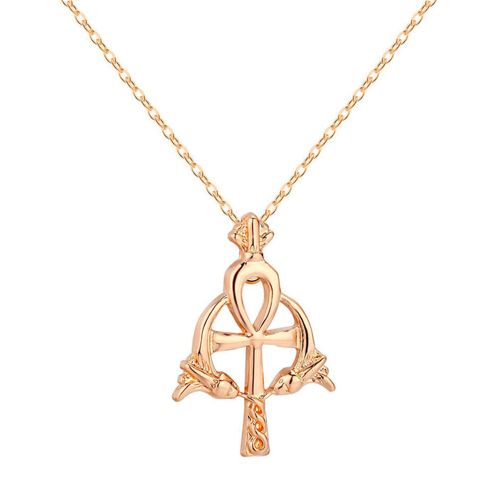 Gold Cross of Life Ankh Pendant Necklace