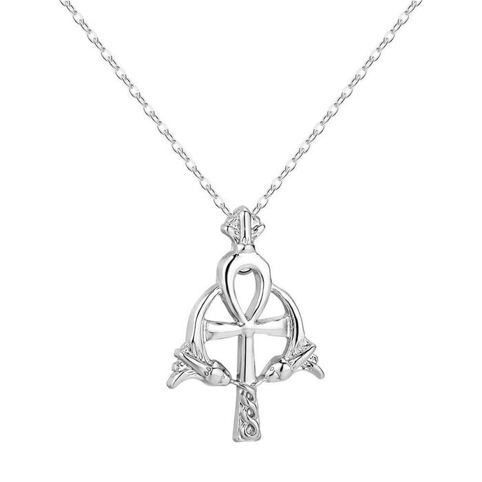 Silver Cross of Life Ankh Pendant Necklace