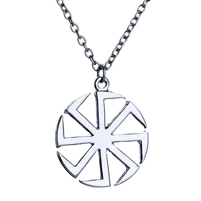 Silver Slavic Kolovrat Pendant Necklace