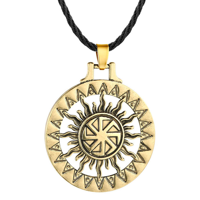 Gold Protection Kolovrat Pendant Necklace