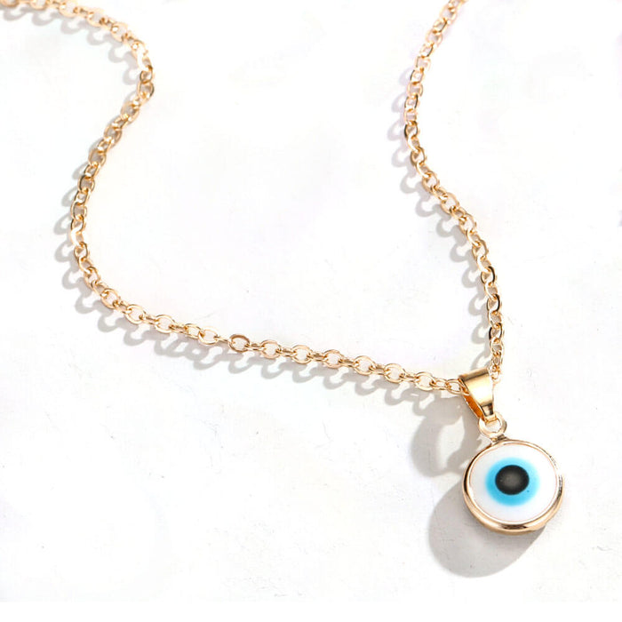 Light Blue Evil Eye Pendant Necklace
