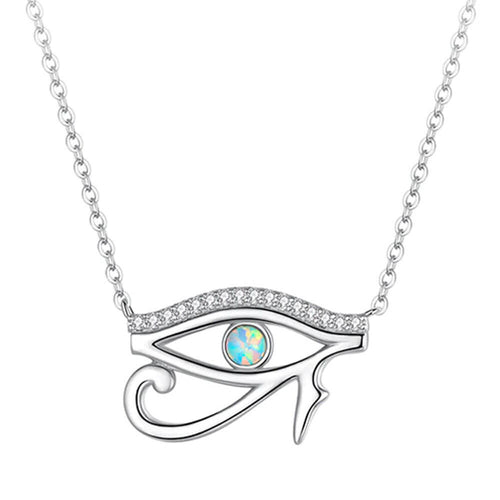 Opal Eye of Horus Pendant Necklace
