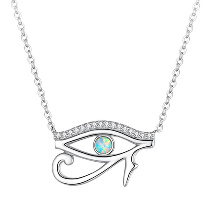 Opal Eye of Horus Pendant Necklace