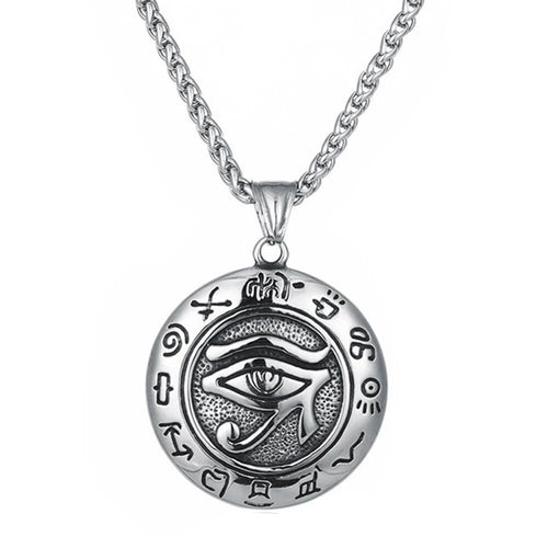 Hieroglyph Udjat Eye of Horus Pendant Necklace