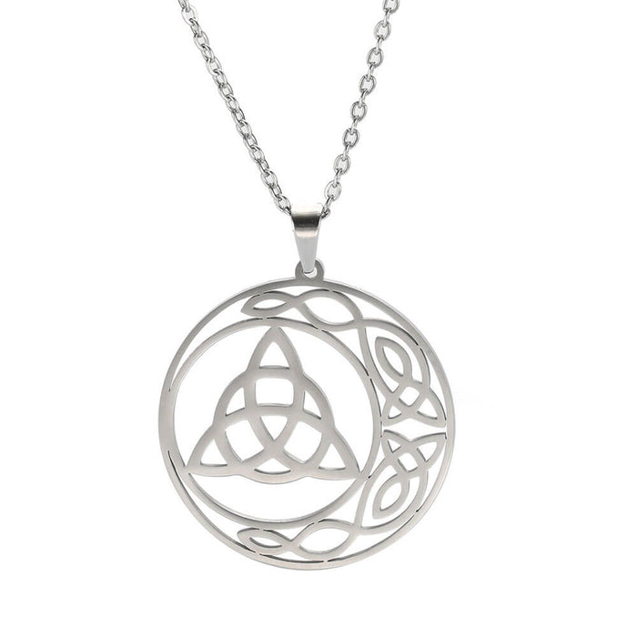 Silver Knots Celtic Triquetra Pendant Necklace – Stainless Steel