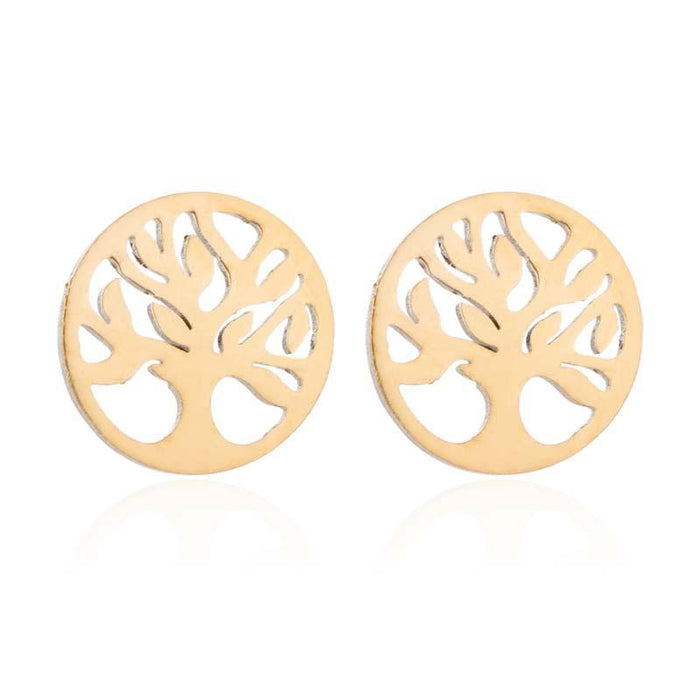 Gold Tree of Life Symbol Earrings
