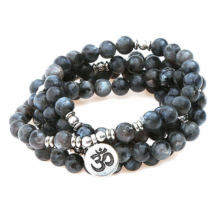 Grey Labradorite Tibetan Mala