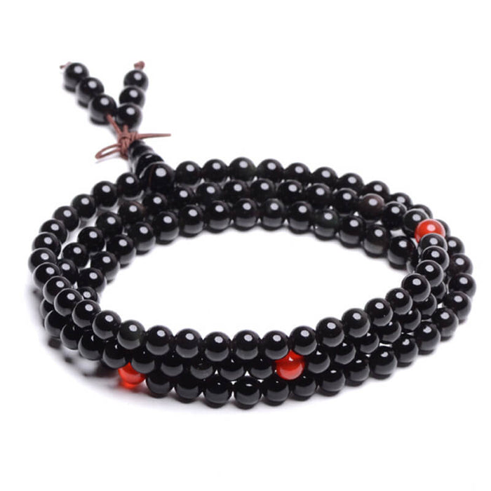 Red Obsidian and Jasper Tibetan Mala