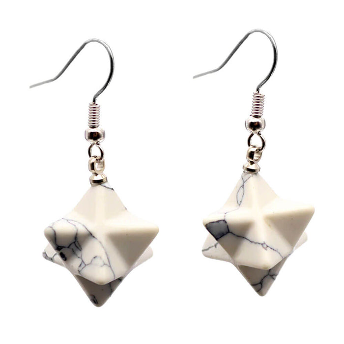 White Turquoise Merkaba Earrings
