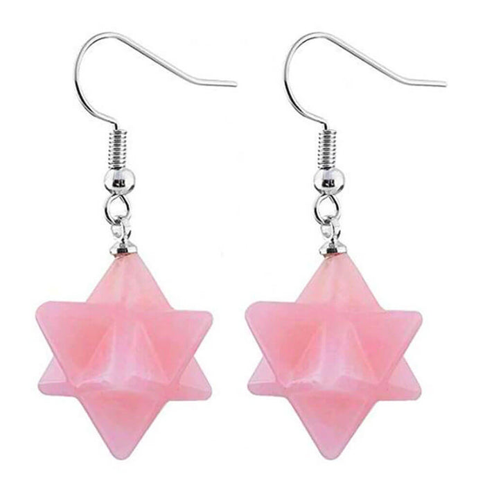 Pink Quartz Merkaba Earrings