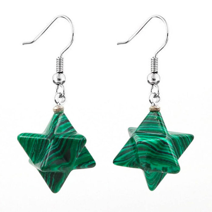 Malachite Merkaba Earrings
