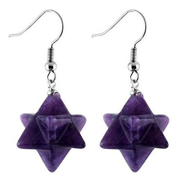 Amethyst Merkaba Earrings