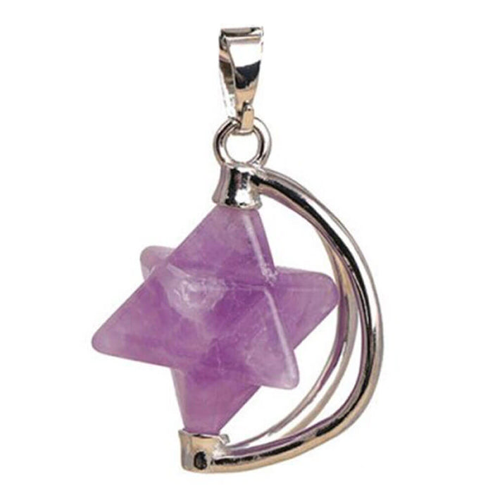 Half Moon Amethyst Merkaba Pendant