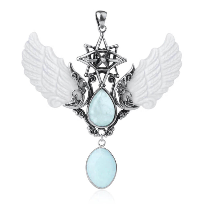 Opal Merkaba Angel Wings Pendant