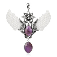 Amethyst Merkaba Angel Wings Pendant