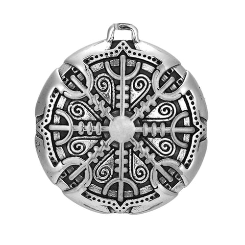 Silver Vegvisir Viking Compass Amulet Pendant – Stainless Steel