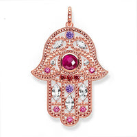 Rose Gold Crystal Hand of Fatima Pendant