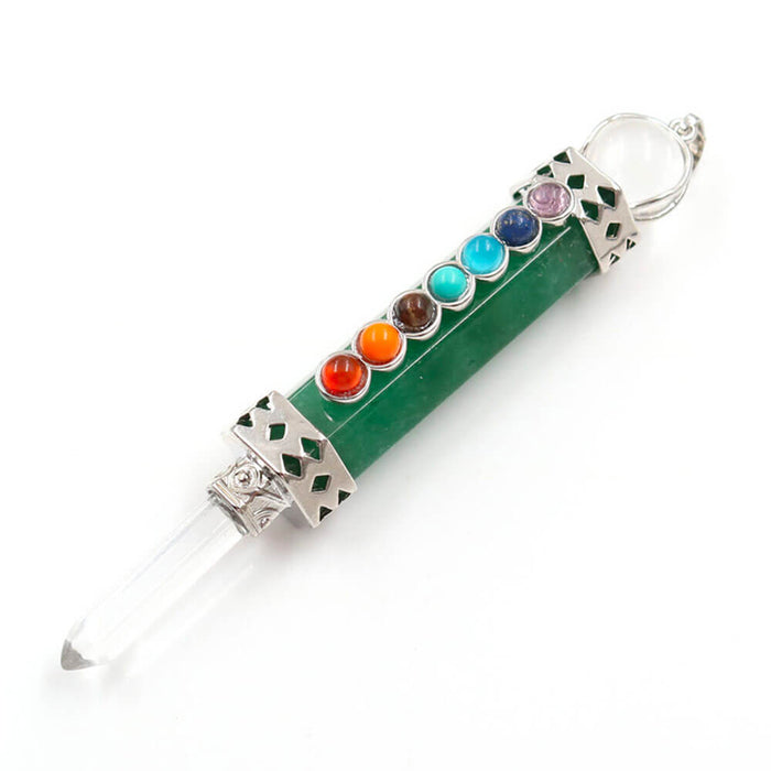 Green Aventurine 7 Chakras Pendant