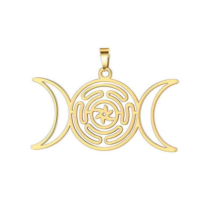 Gold Triple Moon Pendant