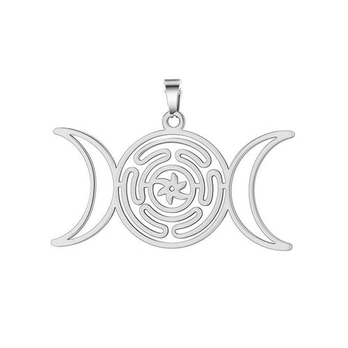 Silver Triple Moon Pendant