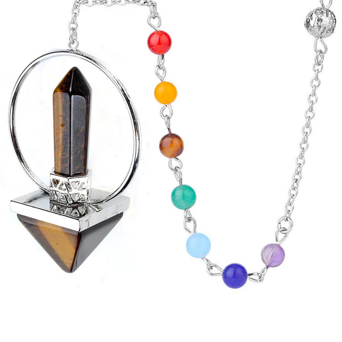 Tiger Eye Pyramid Divination Pendulum