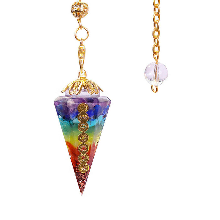 7 Chakras Orgonite Cone Divination Pendulum