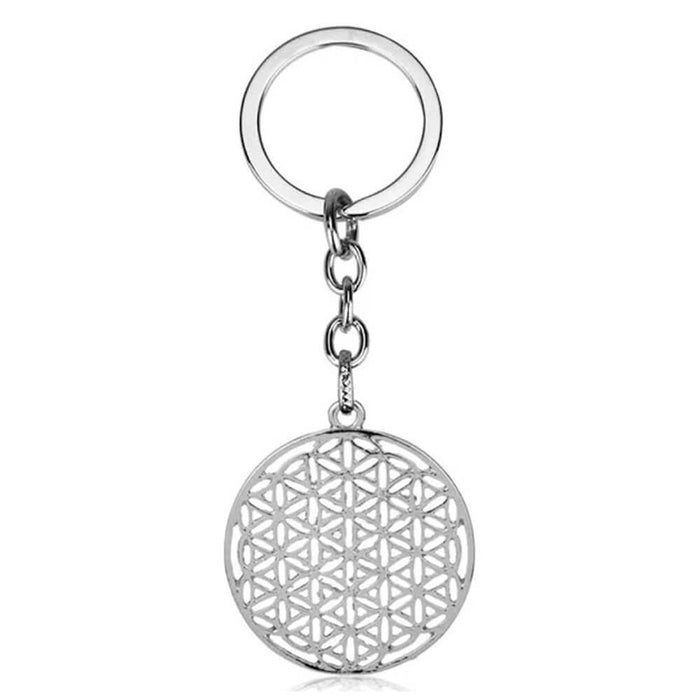 Silver Flower of Life Keyring