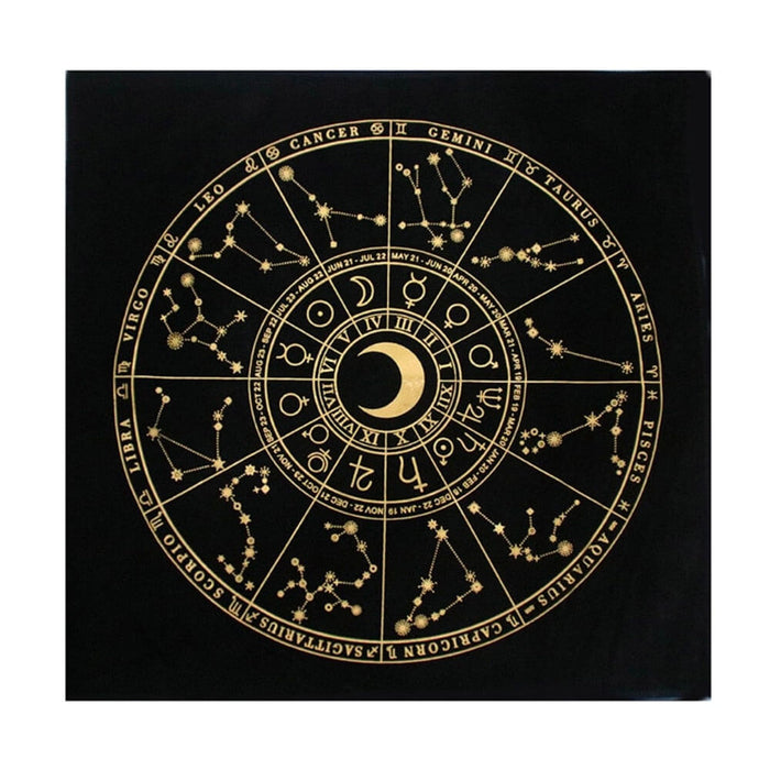 Gold Moon Zodiac Sign Tarot and Divination Mat