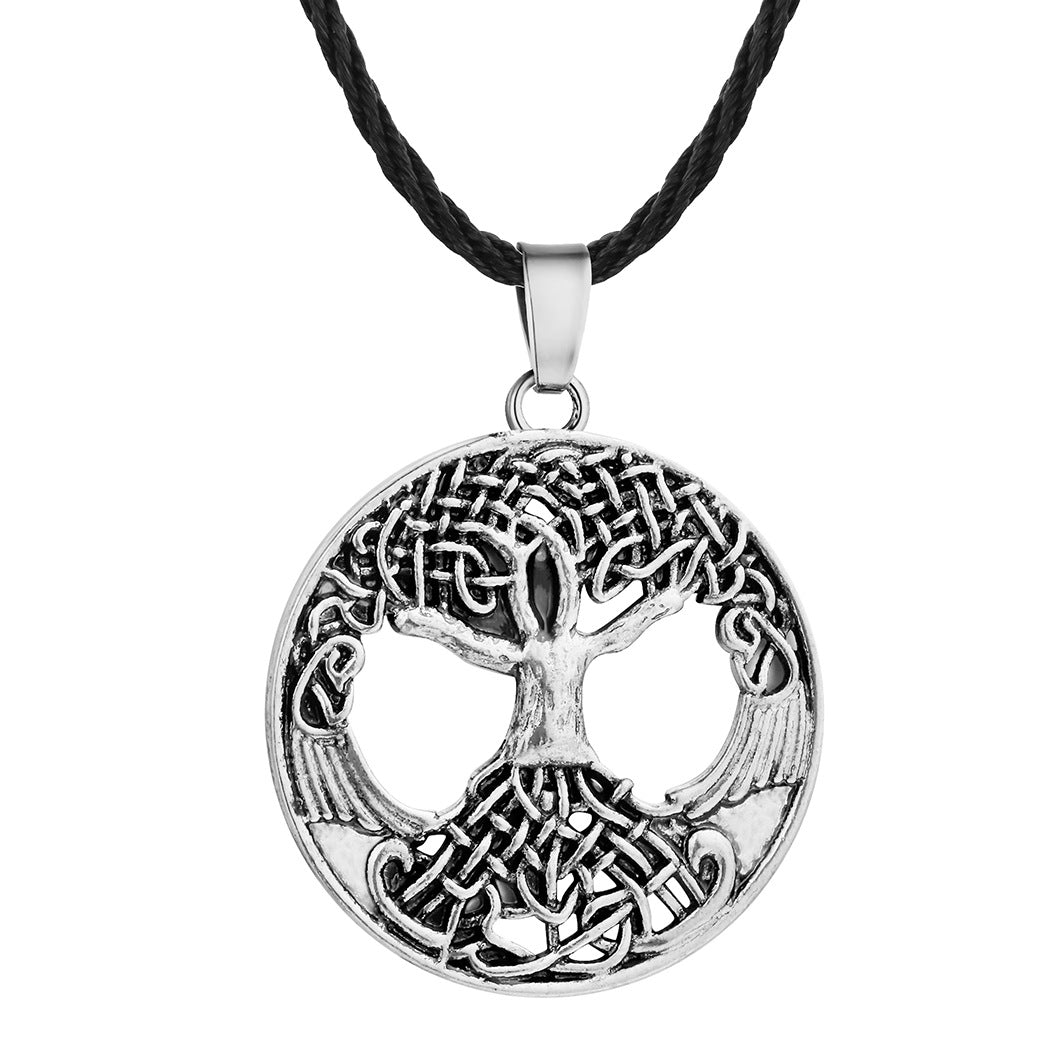 Silver Round Tree of Life Pendant Necklace