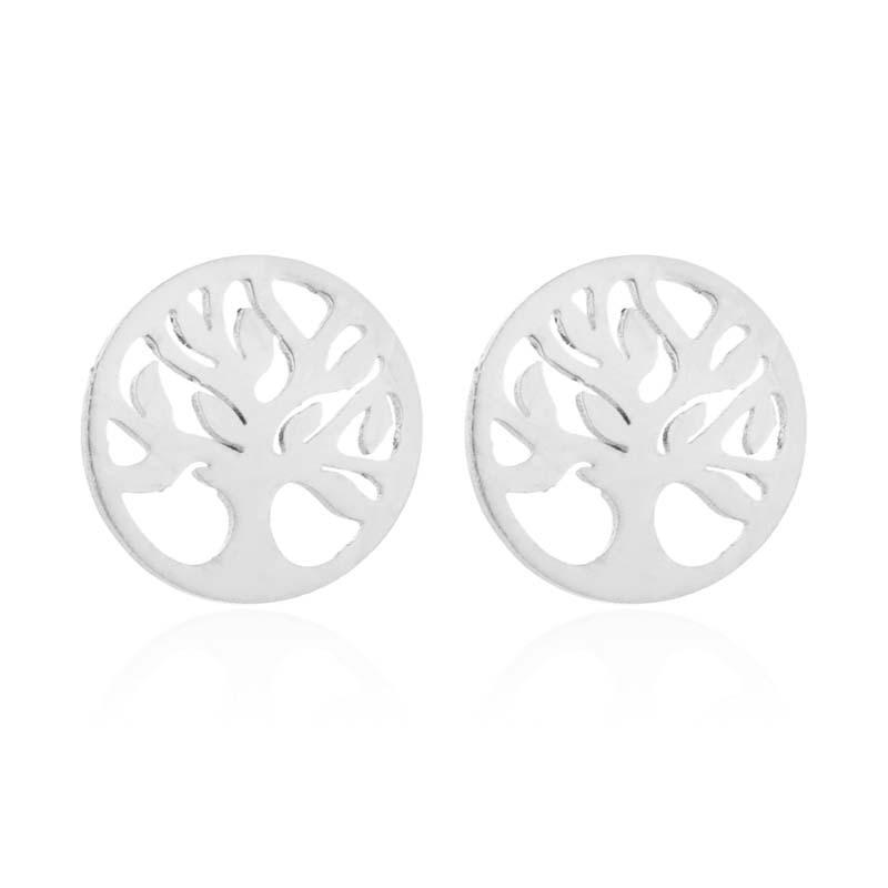 Silver Tree of Life Symbol Earrings