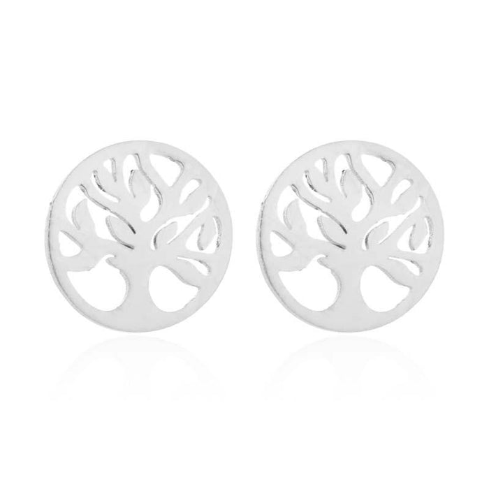 Silver Tree of Life Symbol Earrings
