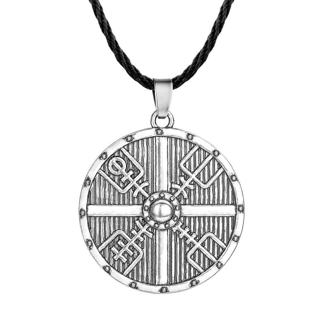 Silver Vegvisir Viking Compass Pendant Necklace – Stainless Steel