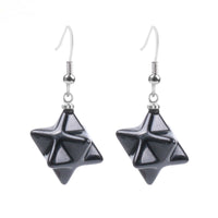 Black Obsidian Merkaba Earrings